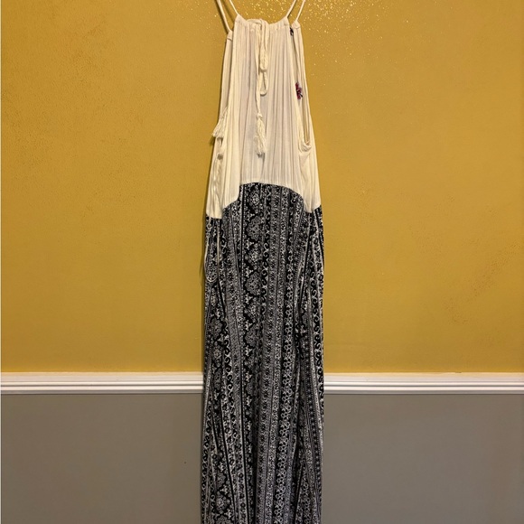 Flying Tomato Embroidered Boho Maxi Dress – Cream & Black – Size Small - Picture 8 of 11